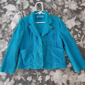 Turquoise corduroy Jacket - Silvana Cirri by Cicil baby - girls size 6 -…